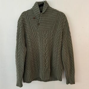 Ralph Lauren Green Cable Knit Sweater - L